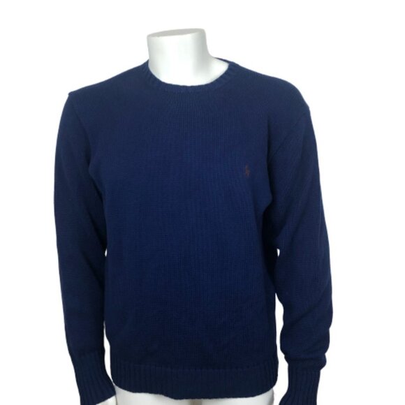 POLO RALPH LAUREN Men's Sweater 100% Cotton Blue M - Picture 1 of 8